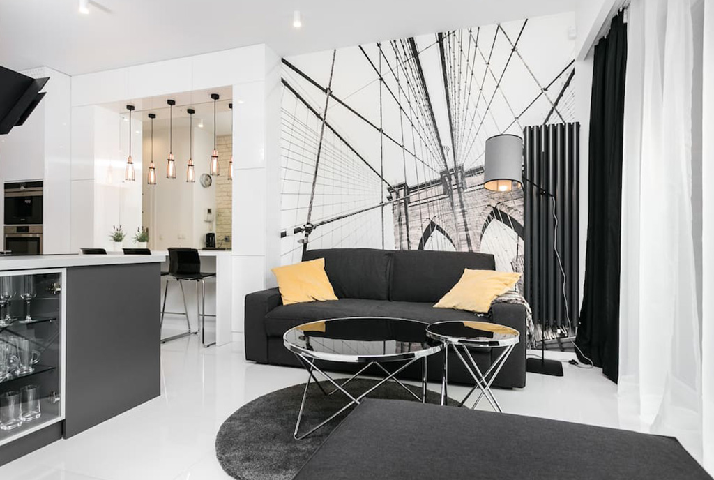 fragment komfortowego salonu w ekskluzywnym apartamencie na sprzedaż Kraków