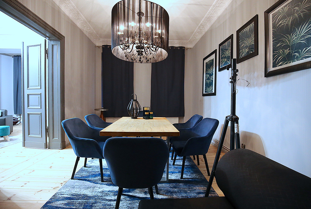 eleganckie wnętrze salonu w ekskluzywnym apartamencie do wynajęcia Szczecin