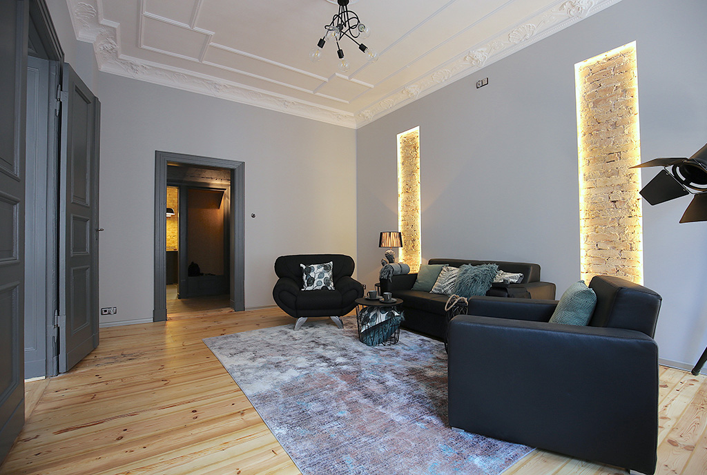 prestiżowy salon w ekskluzywnym apartamencie do wynajmu Szczecin