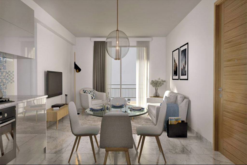 słoneczny salon w ekskluzywnym apartamencie do sprzedaży Turcja (Bellapais)