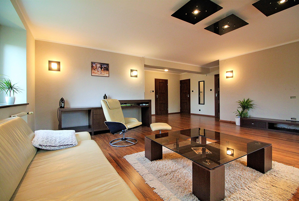 nowoczesny salon w ekskluzywnym apartamencie do sprzedaży Kraków
