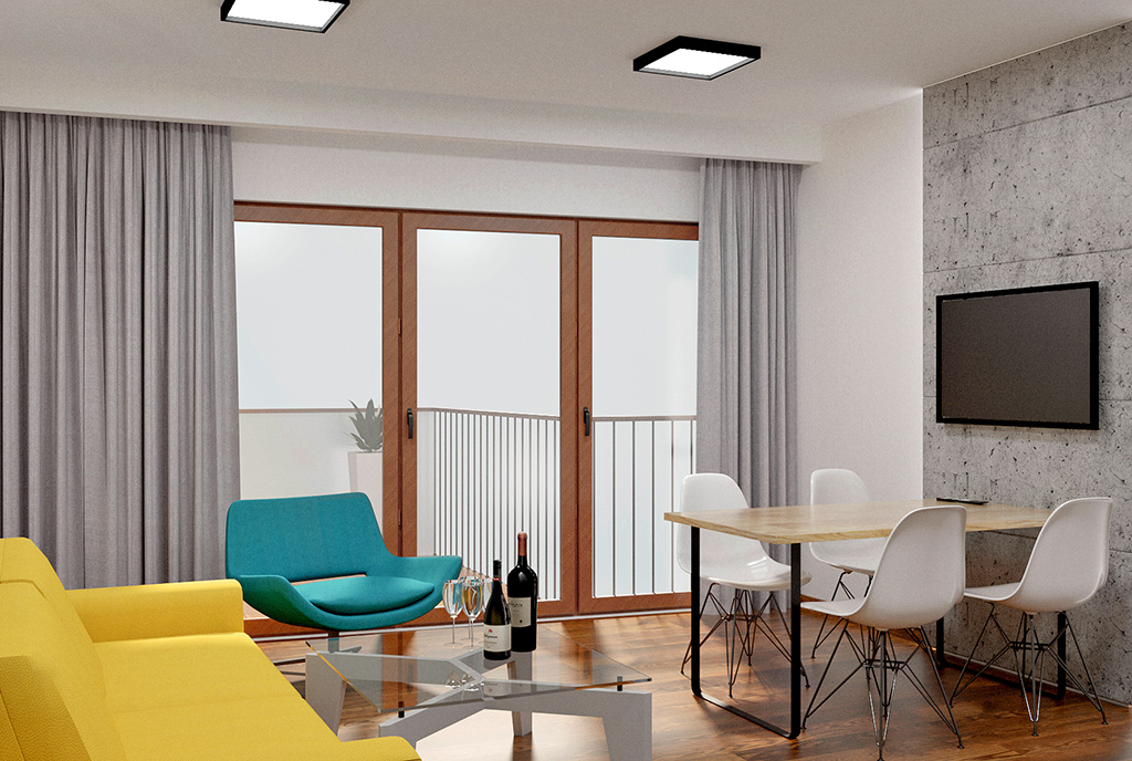 nowoczesny salon w ekskluzywnym apartamencie do sprzedaży Częstochowa