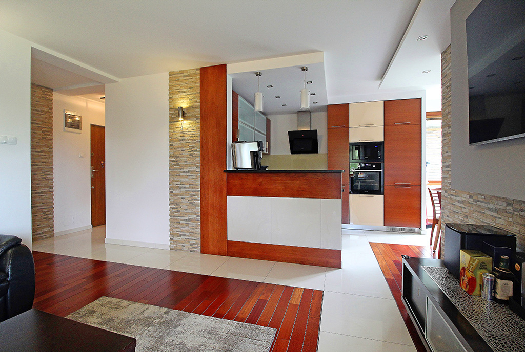 widok na aneks kuchenny w ekskluzywnym apartamencie do sprzedaży Kraków