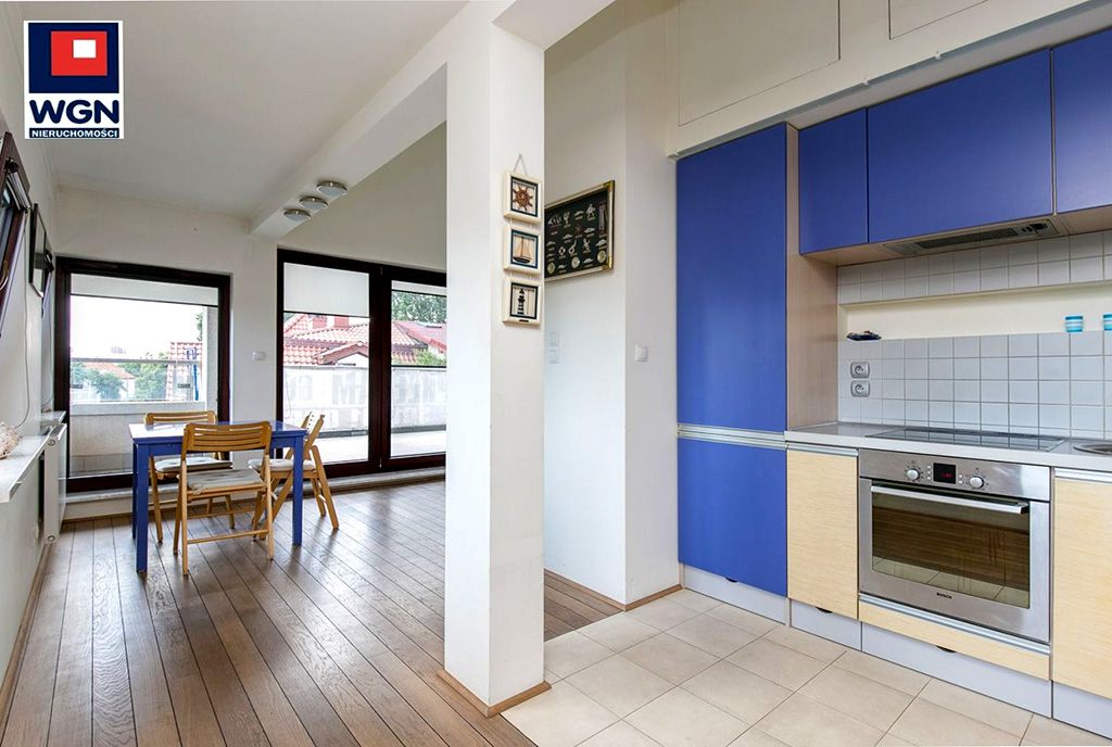 widok od strony kuchni na luksusowy apartament do sprzedaży Gdańsk