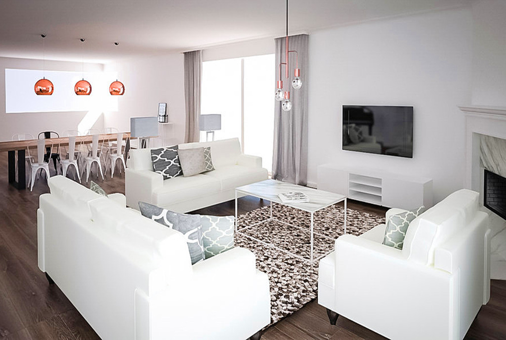 widok na salon w luksusowym apartamencie do sprzedaży Grudziądz