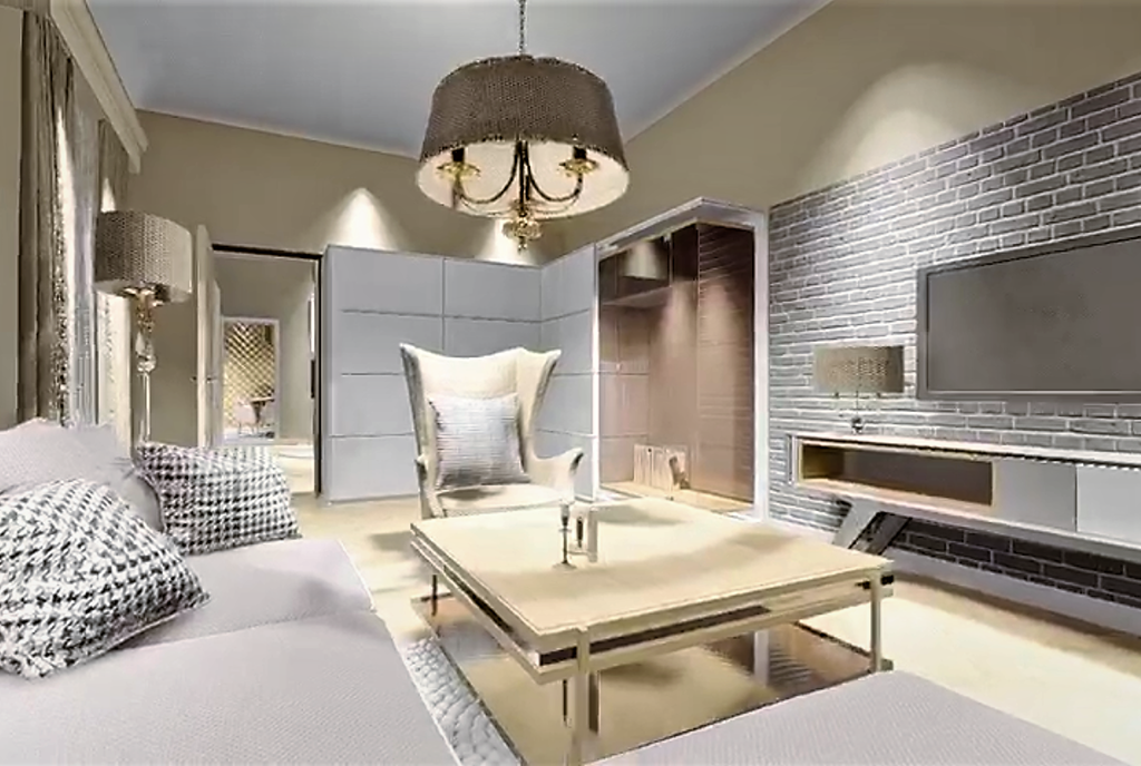 kasyczny projekt salonu w ekskluzywnym apartamencie do sprzedaży Kraków (okolice)