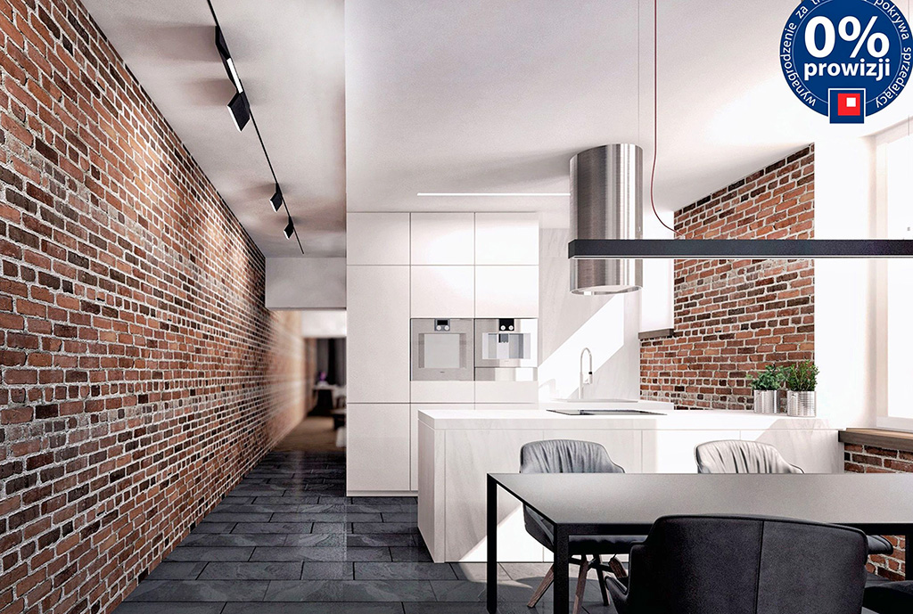 widok na komfortową, funkcjonalną kuchnię w ekskluzywnym apartamencie do sprzedaży Kraków