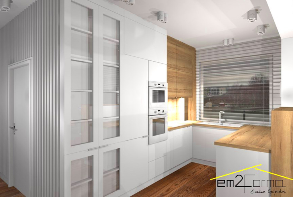 funkcjonalna kuchnia w luksusowym apartamencie do wynajmu Piotrków Trybunalski