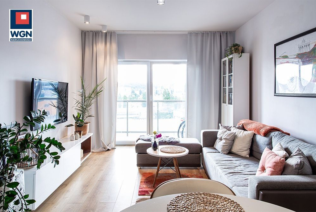 komfortowy salon w ekskluzywnym apartamencie do sprzedaży Gdańsk
