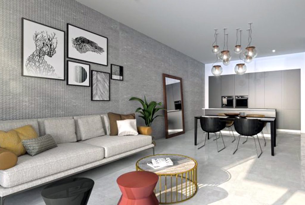 komfortowy salon w ekskluzywnym apartamencie na sprzedaż Hiszpania (Orihuel)
