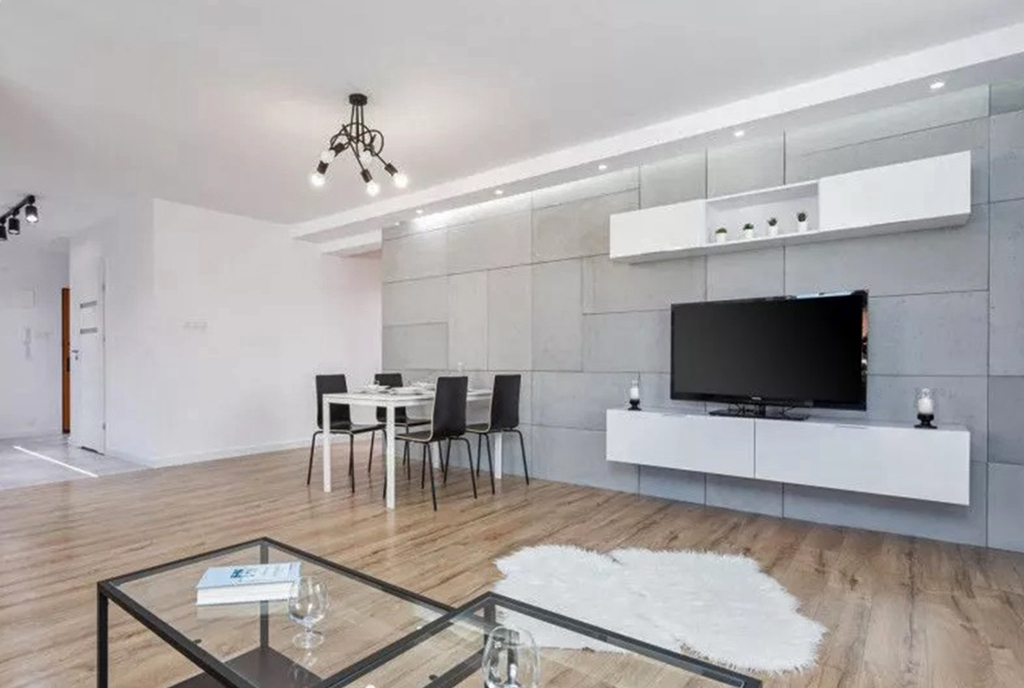 nowoczesny salon w luksusowym apartamencie do sprzedaży Gdynia