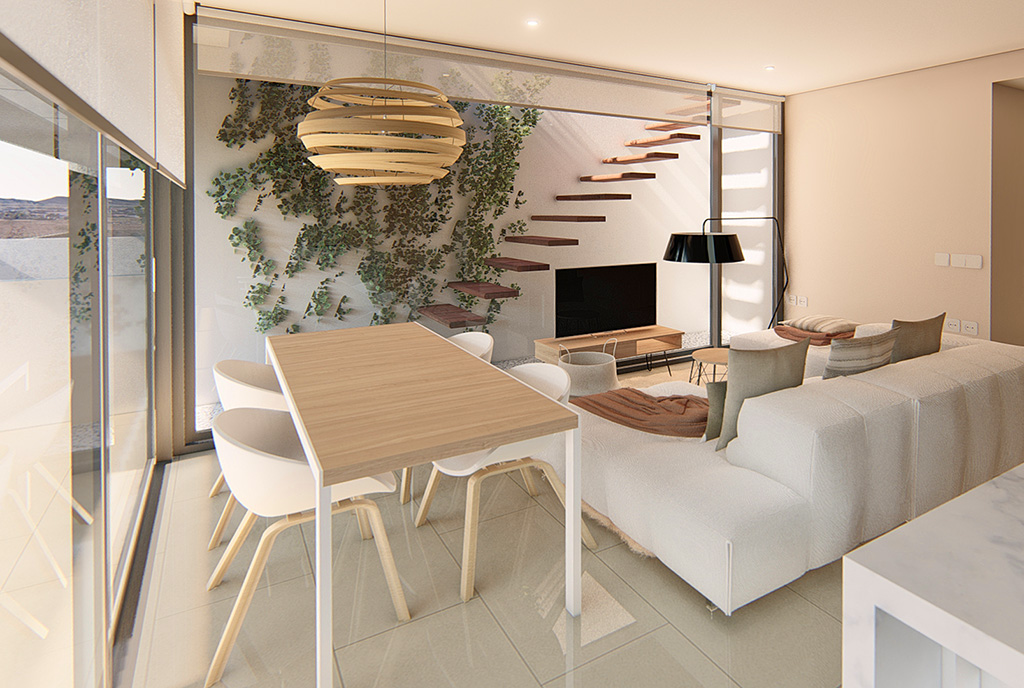 oryginalny i komfortowy salon w ekskluzywnym apartamencie na sprzedaż Hiszpania (Mar de Cristal)