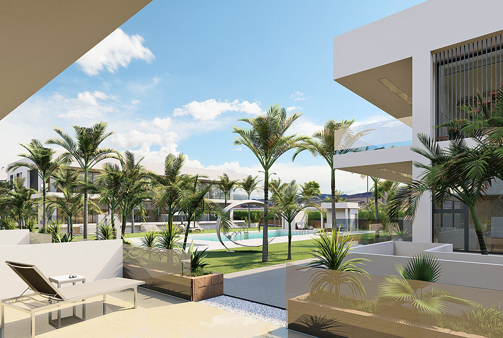 komfortowy taras przy ekskluzywnym apartamencie do sprzedaży Hiszpania (Mar de Cristal)
