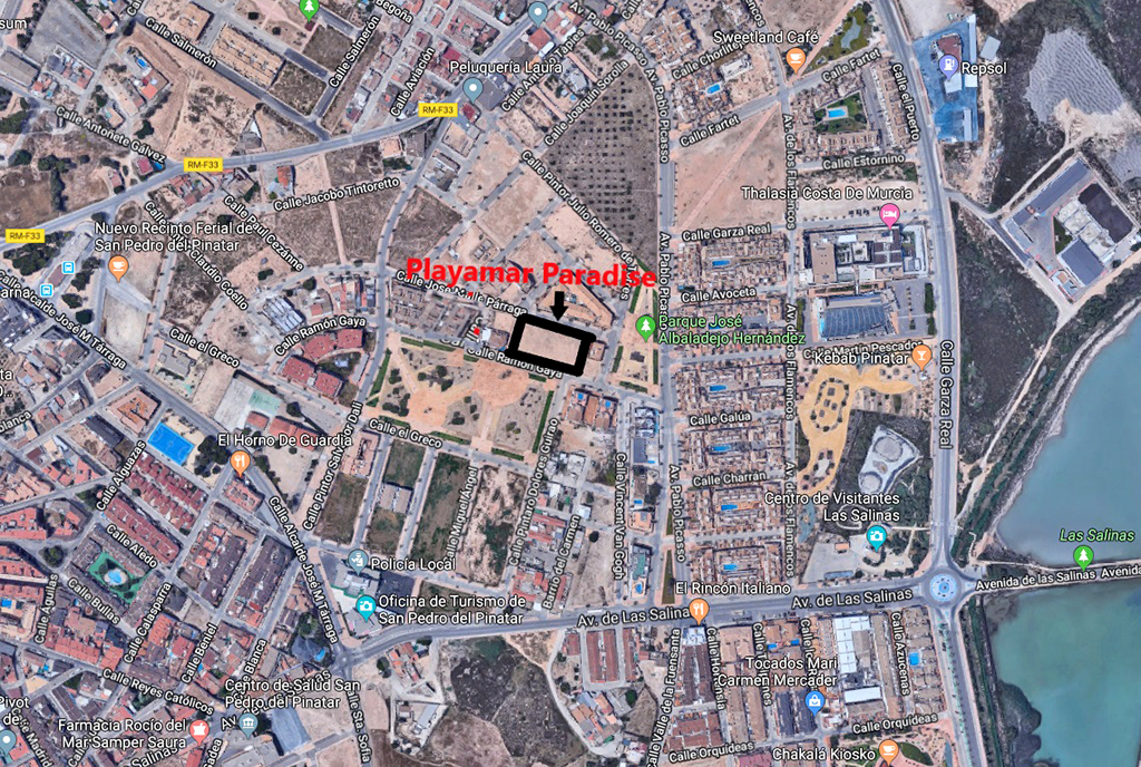 widok z lotu ptaka na prestiżową lokalizację, w której znajduje się oferowany na sprzedaż luksusowy apartament Hiszpania (San Pedro Del Pinata)