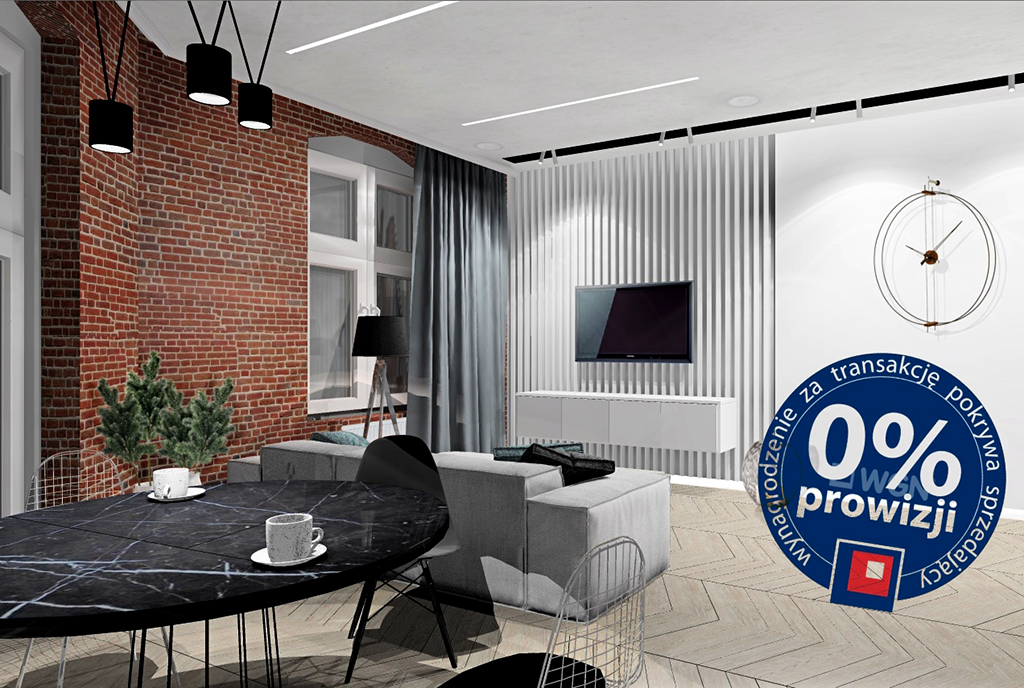 nowoczesny salon w ekskluzywnym apartamencie do sprzedaży Szczecin