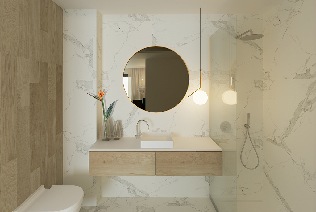 elegancka łazienka w luksusowym apartamencie na sprzedaż Hiszpania (Guardamar De Segur)