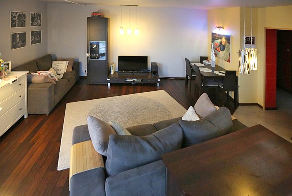 nowocześnie zaaranżowany salon w ekskluzywnym apartamencie do sprzedaży Inowrocław
