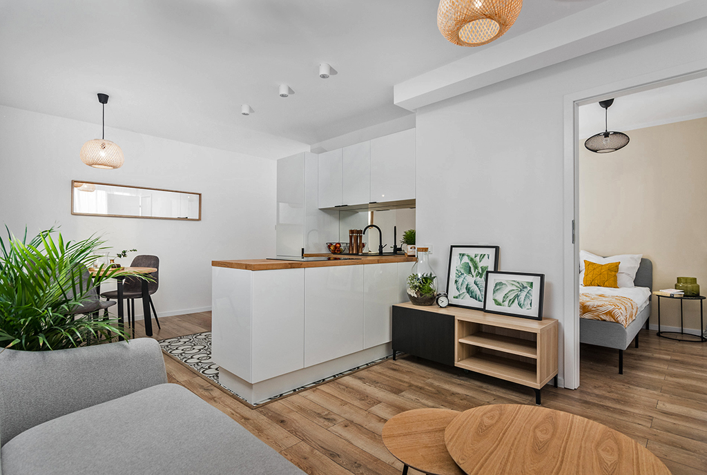 komfortowy salon w ekskluzywnym apartamencie do sprzedaży Kraków