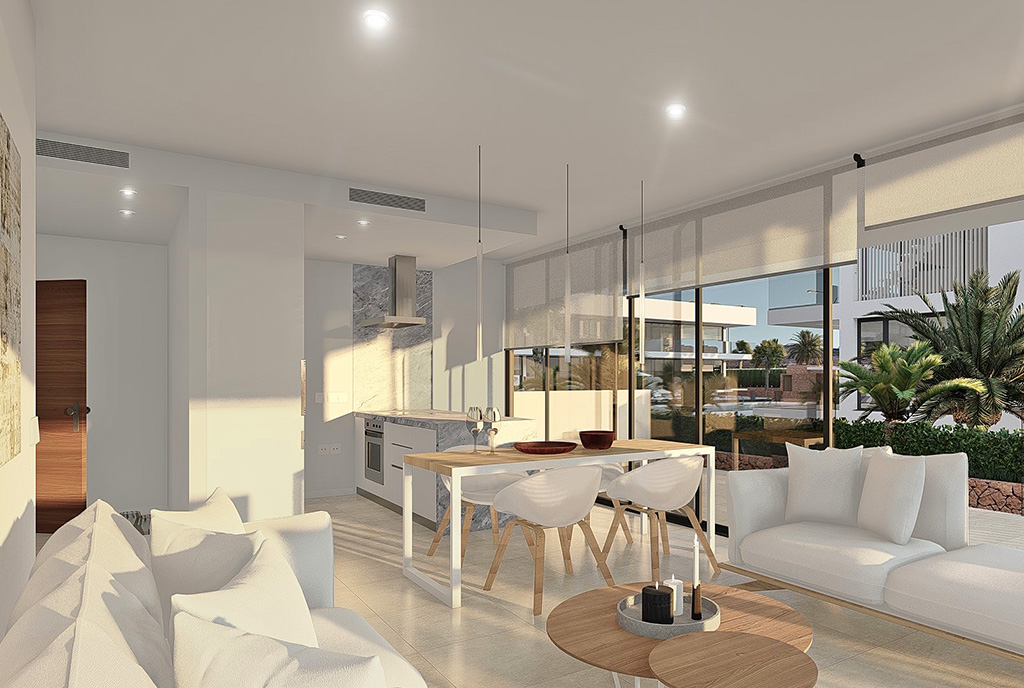 na zdjęciu jadalnia w luksusowym apartamencie do sprzedaży Mar de Cristal (Hiszpania)