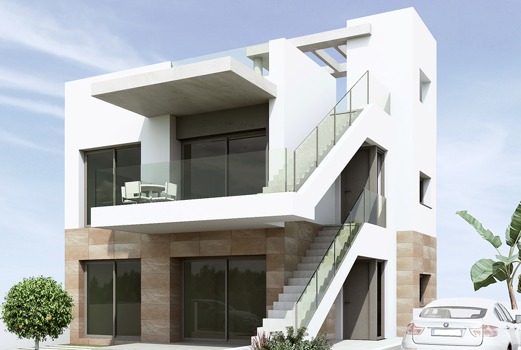 widok od strony ulicy na luksusową willę do sprzedaży Hiszpania (San Miguel De Las Salina)