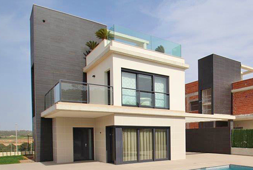 ciekawa architektonicznie bryła luksusowej willi do sprzedaży Hiszpania (San Miguel De Las Salina)