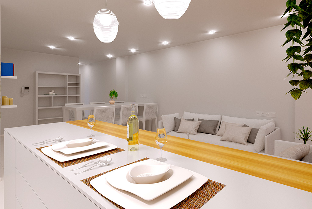 elegancka jadalnia w luksusowym apartamencie na sprzedaż Hiszpania (Torreviej)