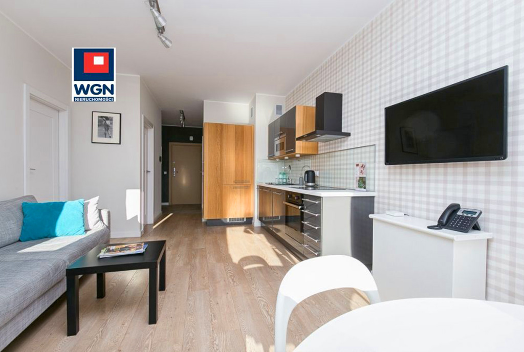 widok na aneks kuchenny w luksusowym apartamencie na sprzedaż Gdynia (okolice)