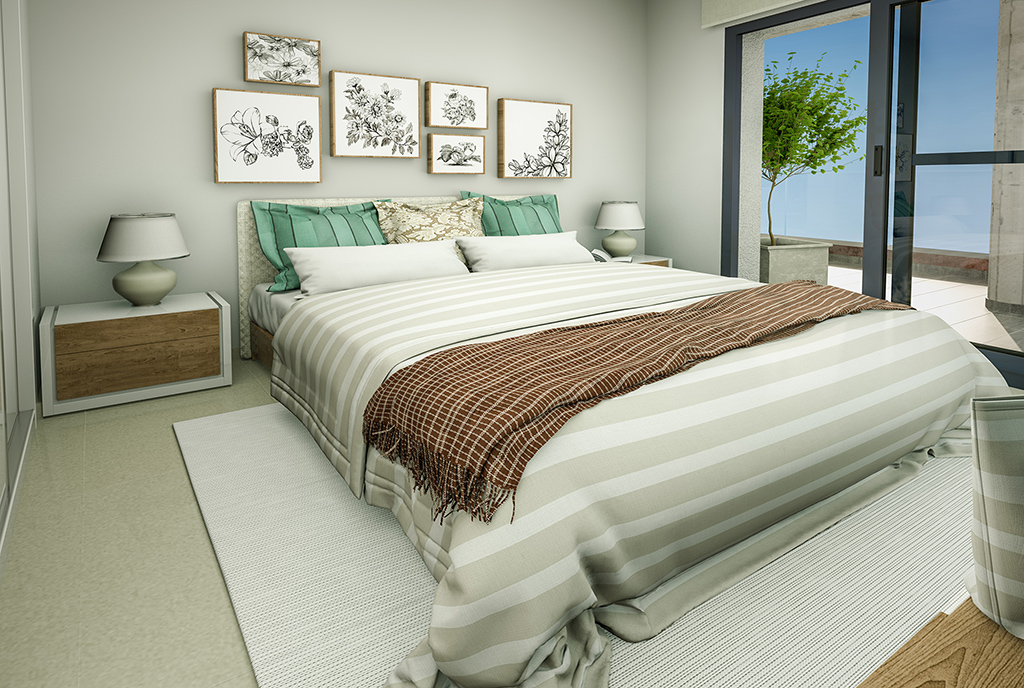 zaciszna, prywatna sypialnia w luksusowym apartamencie na sprzedaż Hiszpania (Torreviej)