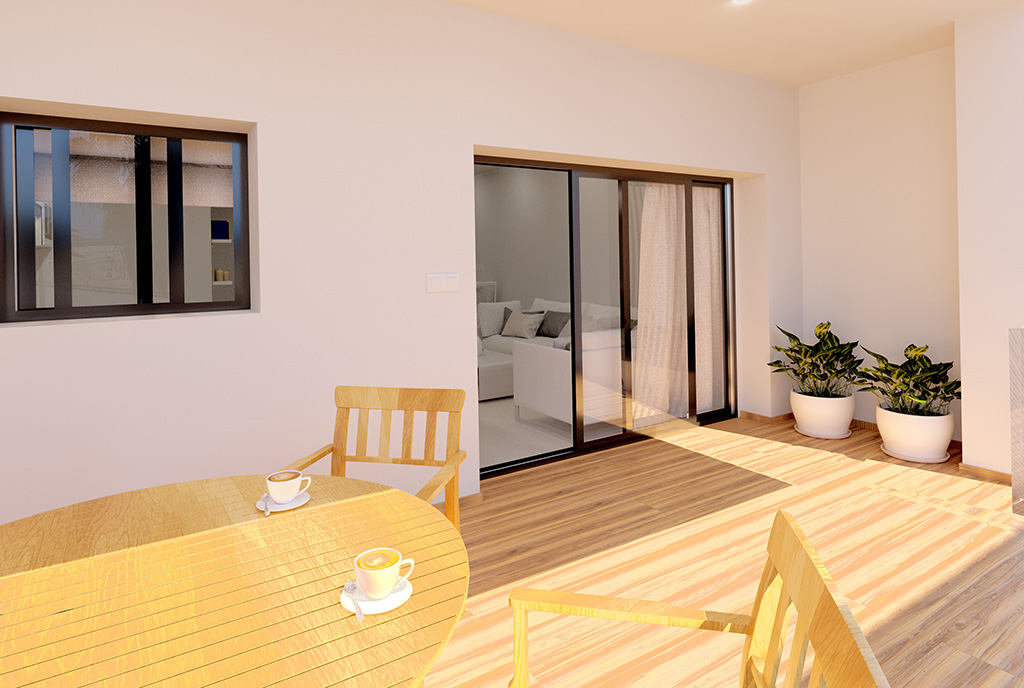 widok na ogromny taras przy luksusowym apartamencie do sprzedaży Hiszpania (Torreviej)