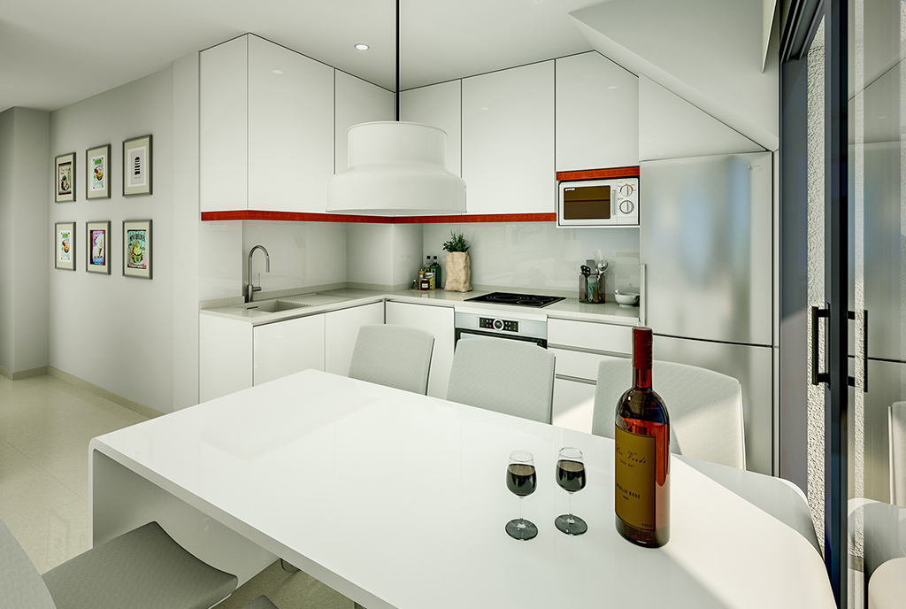 designerska kuchnia w luksusowym apartamencie na sprzedaż Hiszpania (Torreviej)
