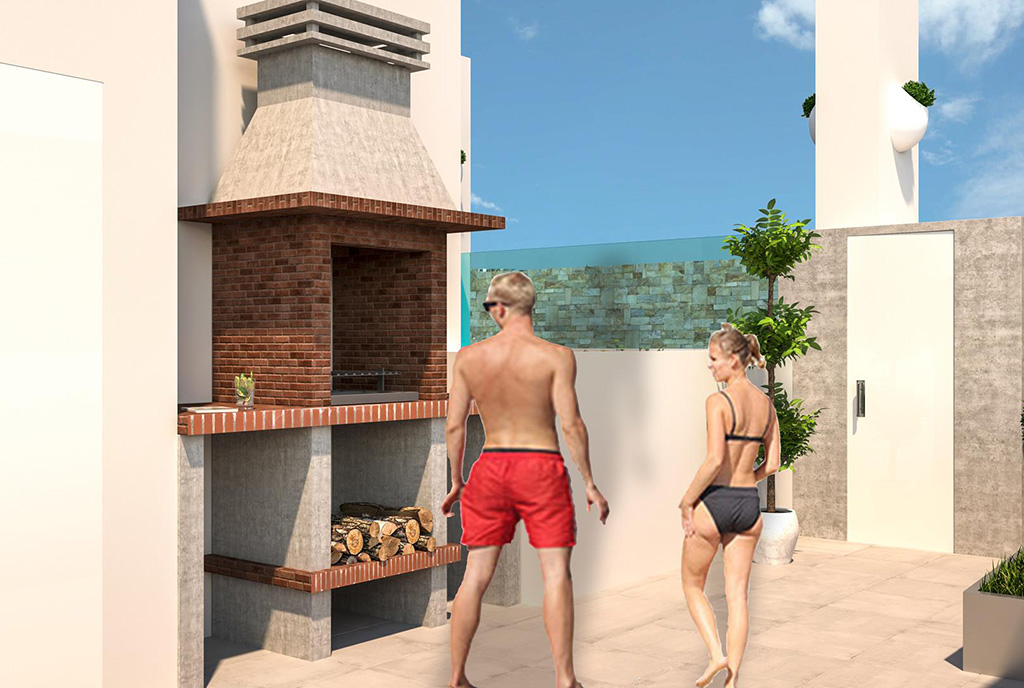miejsce na grill na tarasie przy luksusowym apartamencie do sprzedaży Hiszpania (Torreviej)