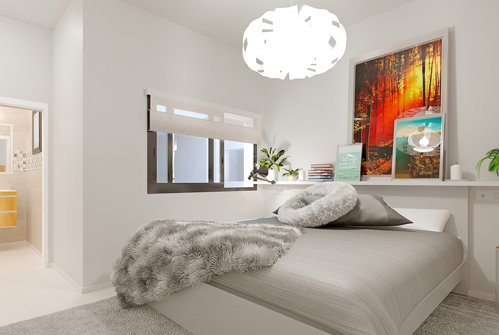 komfortowa sypialnia w ekskluzywnym apartamencie do sprzedaży Hiszpania (Torreviej)