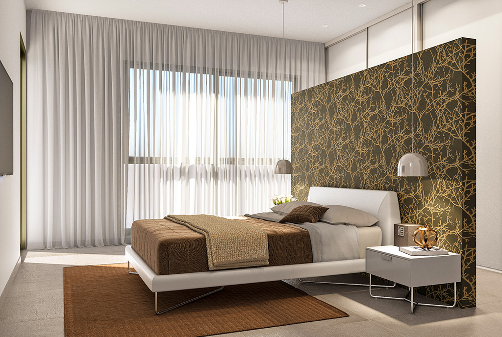 na zdjęciu zaciszna sypialnia w luksusowej willi do sprzedaży Hiszpania (Orihuela Cost