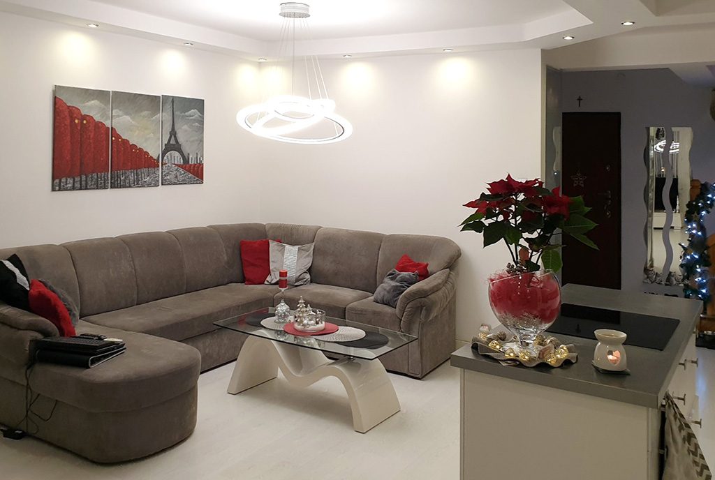 nowoczesny salon w ekskluzywnym apartamencie na sprzedaż Grudziądz