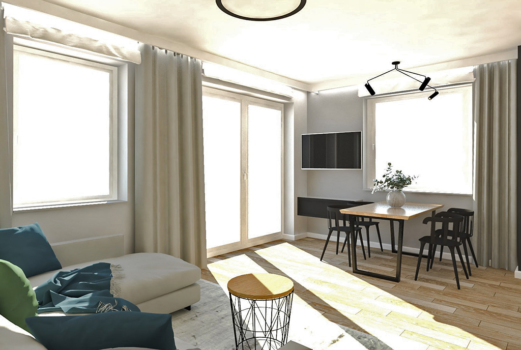 przestronne i słoneczne wnętrze luksusowego apartamentu na sprzedaż Ostrów Wielkopolski