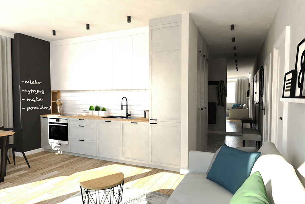 nowoczesna zabudowa kuchni w ekskluzywnym apartamencie na sprzedaż Ostrów Wielkopolski