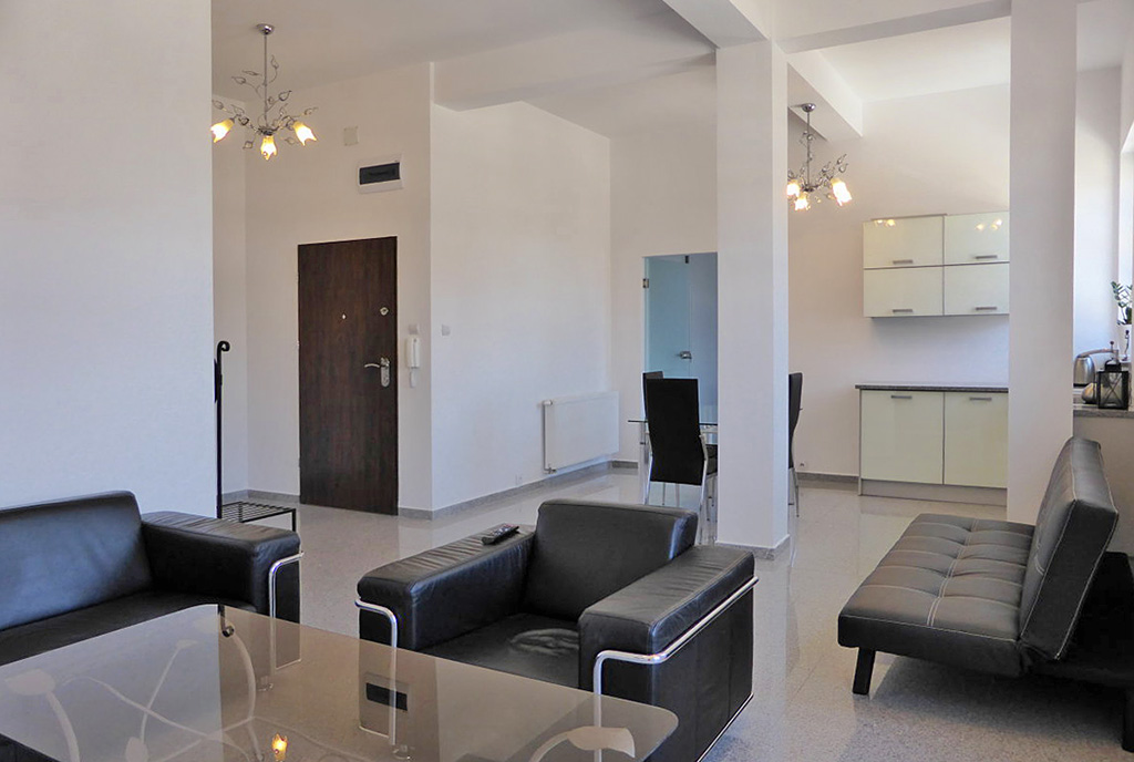 elegancki salon w luksusowym apartamencie na wynajem Mazury
