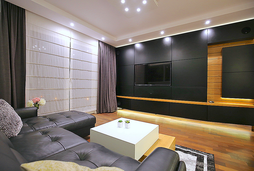 nowoczesny salon w ekskluzywnym apartamencie do wynajęcia Szczecin