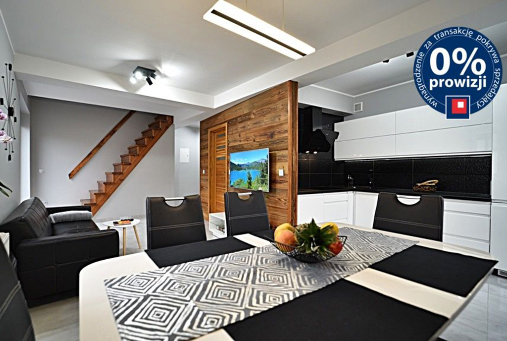 nowoczesny design salonu w luksusowym apartamencie na sprzedaż Bolesławiec