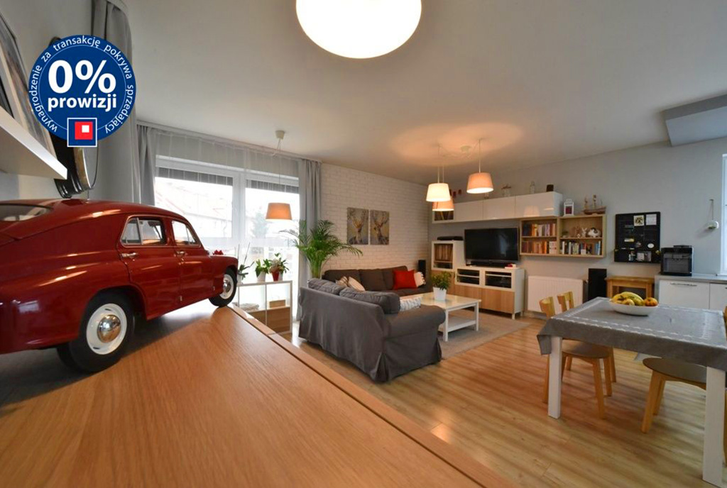 rzut na elegancki salon w luksusowym apartamencie na sprzedaż Bolesławiec