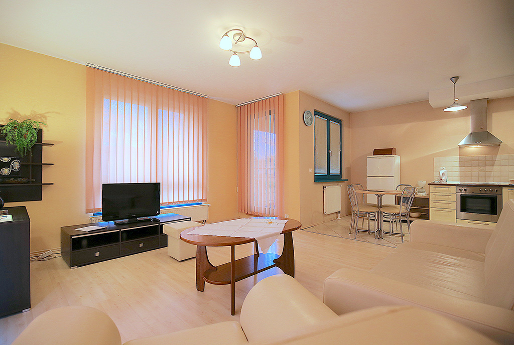 prestiżowe wnętrze salonu w ekskluzywnym apartamencie do wynajęcia Szczecin