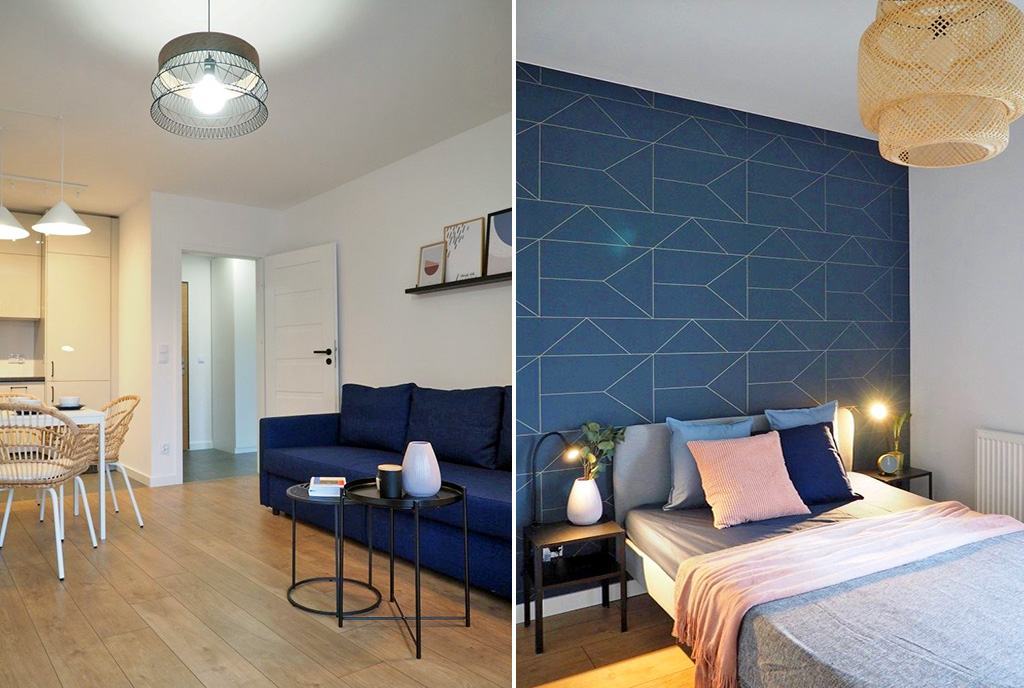 zaciszna sypialnia w luksusowym apartamencie na wynajem Wrocław