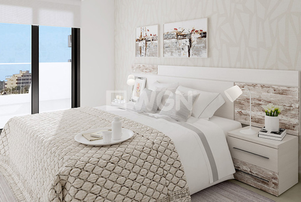 elegancka sypialnia w ekskluzywnym apartamencie do sprzedaży Hiszpania