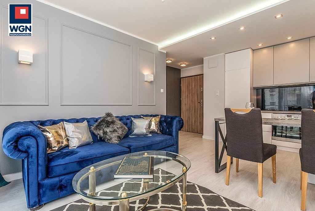 komfortowy salon w luksusowym apartamencie na sprzedaż Gdańsk