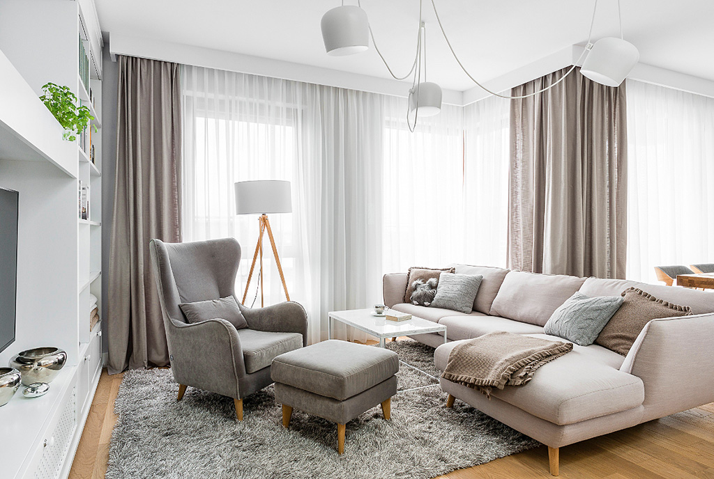 elegancki salon w ekskluzywnym apartamencie na sprzedaż Grudziądz