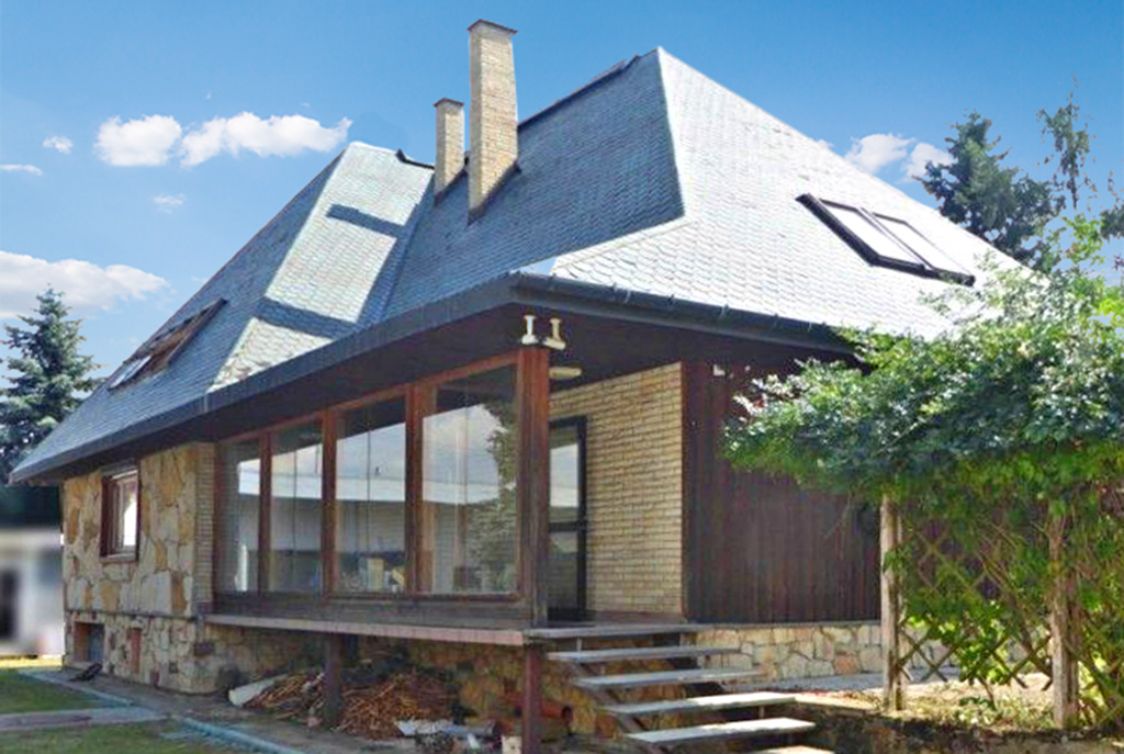 rzut od przodu na luksusową willę na sprzedaż Piotrków Trybunalski