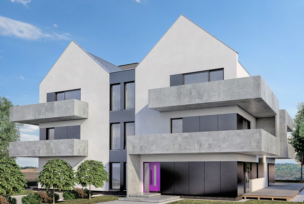 widok na ekskluzywny apartamentowiec, w którym mieści się oferowany na sprzedaż luksusowy apartament Ustroń