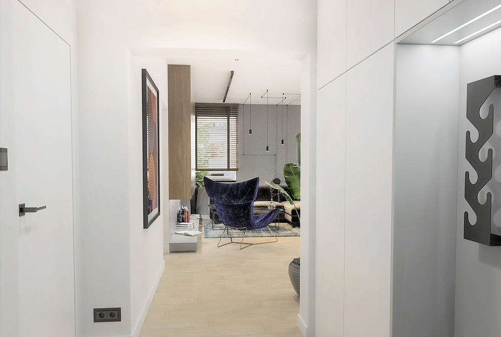 funkcjonalny przedpokój w luksusowym apartamencie na sprzedaż Ustroń