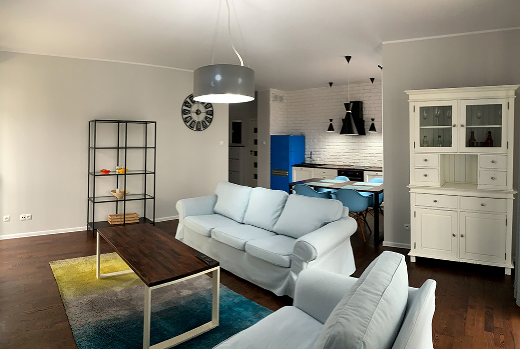komfortowe wnetrze salonu w ekskluzywnym apartamencie do wynajęcia Konin