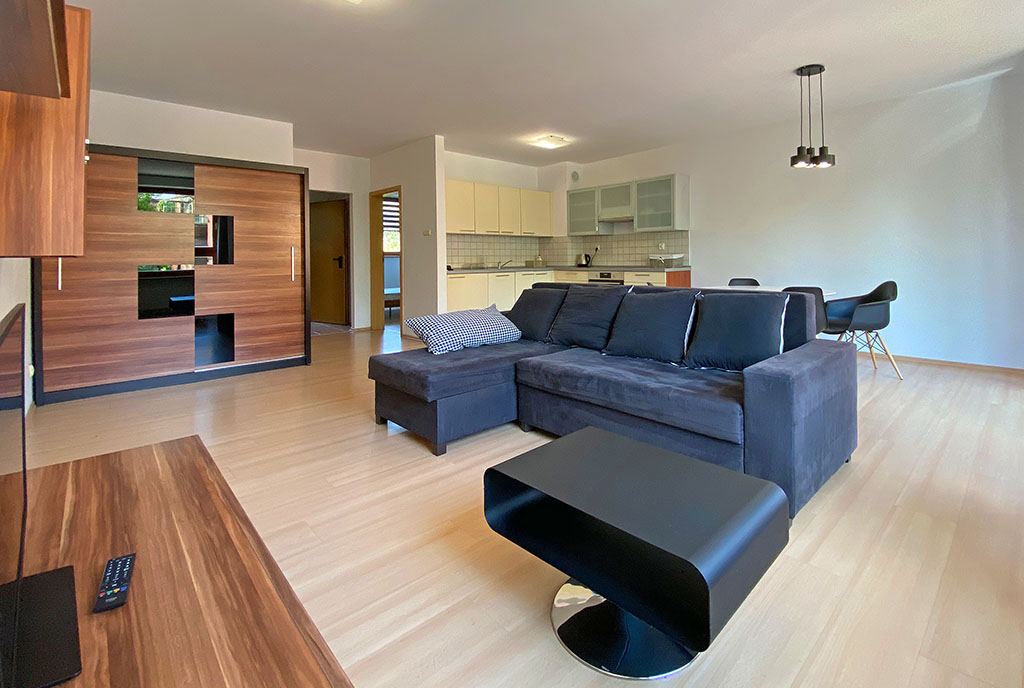 nowoczesny design salonu w ekskluzywnym apartamencie do wynajęcia Szczecin